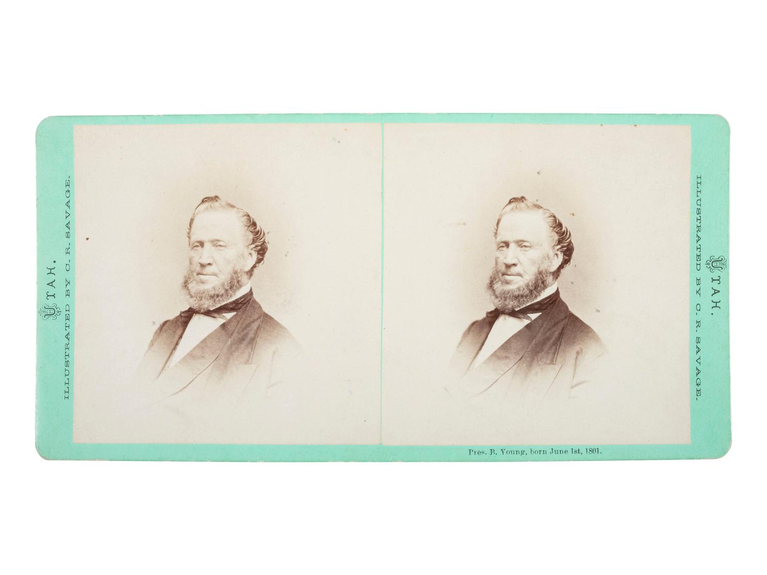 [WESTERN AMERICANA] -- [UTAH]. SAVAGE, C.R. (1832-1909), photographer. Pres. B. Young, born June 1st, 1801 . Salt Lake City, UT: ca 1870s.