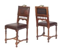 A Set of Six Spanish or Italian Baroque Style Dining Chairs