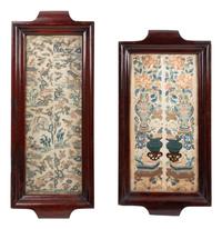 Two Sets of Chinese Embroidered Silk Sleeve Bands