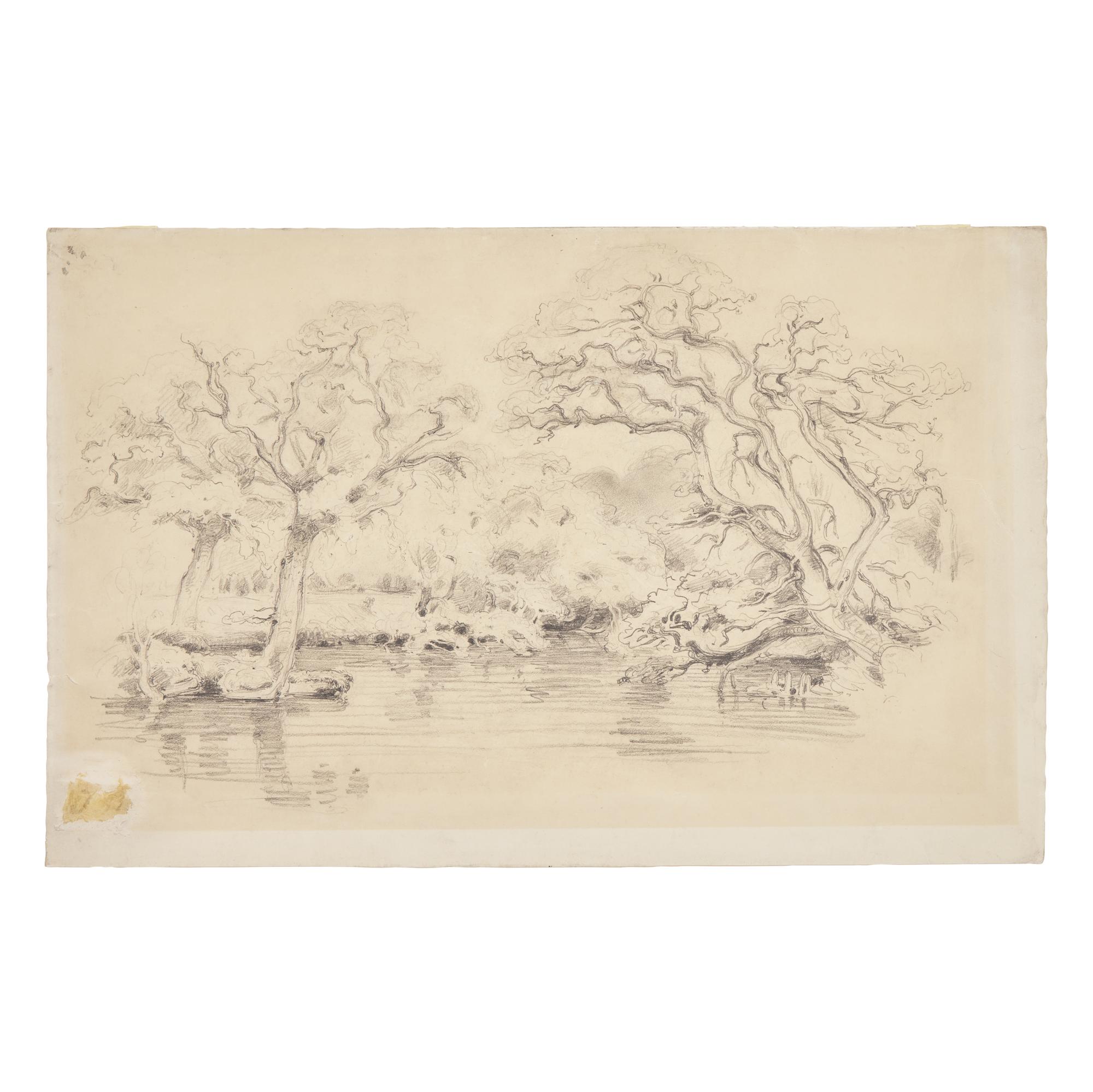 Attributed to Jules Dupré (French, 1811-1889) — Paysage de Forêt ; Together with Cottages (Two Works)
