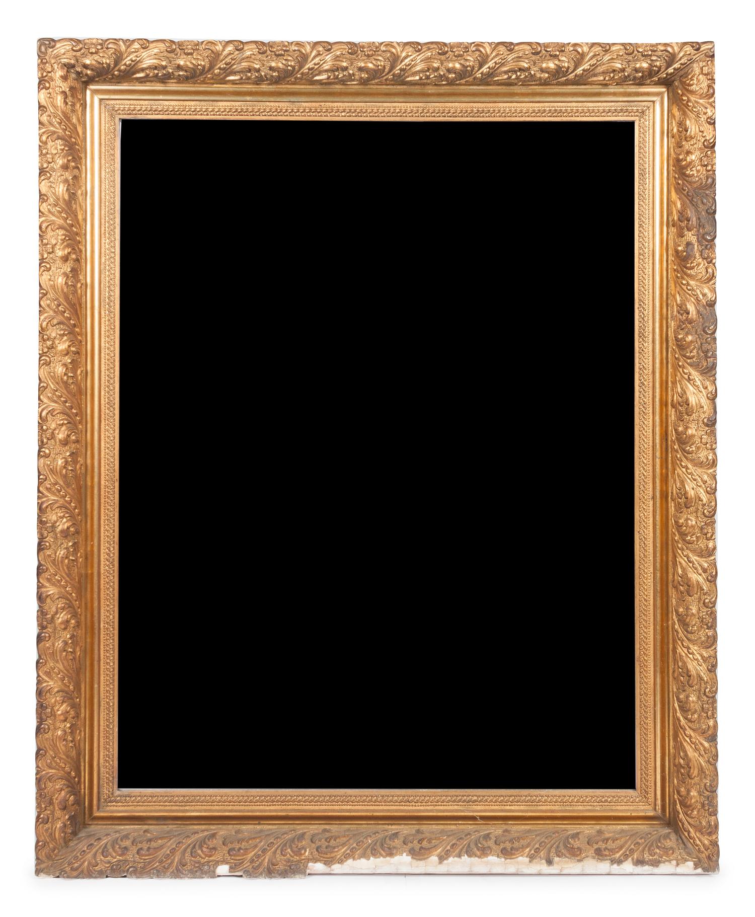 A Victorian Style Giltwood Mirror 44 x 34 inches.