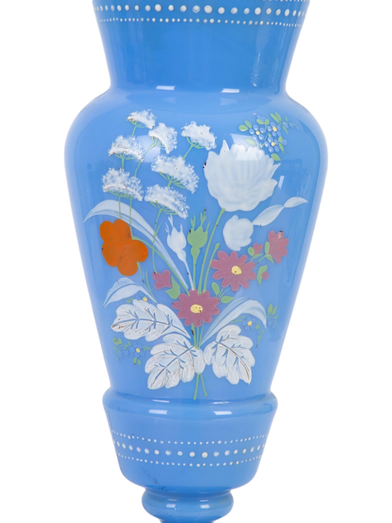 A Bristol Blue Glass Vase now Mounted as a Lamp — 19TH/20TH CENTURY