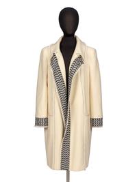 Chanel, Chevron-Trim Tweed Coat