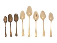 Nine English Silver Flatware Articles