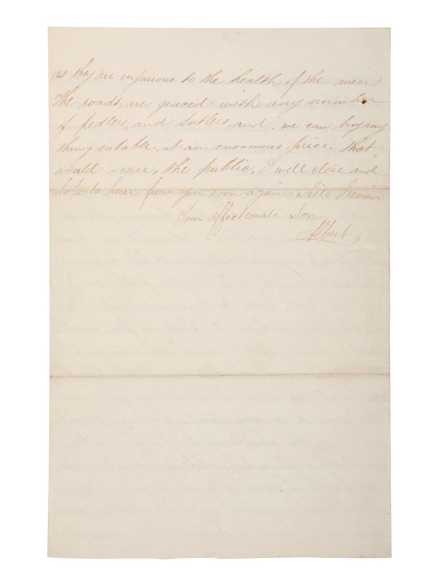 [CIVIL WAR]. Archive related to Albert Campbell Johnston and Nathaniel Dillhorn, 90th Pennsylvania Volunteers, incl. letter detailing the Battle of Cedar Mountain.