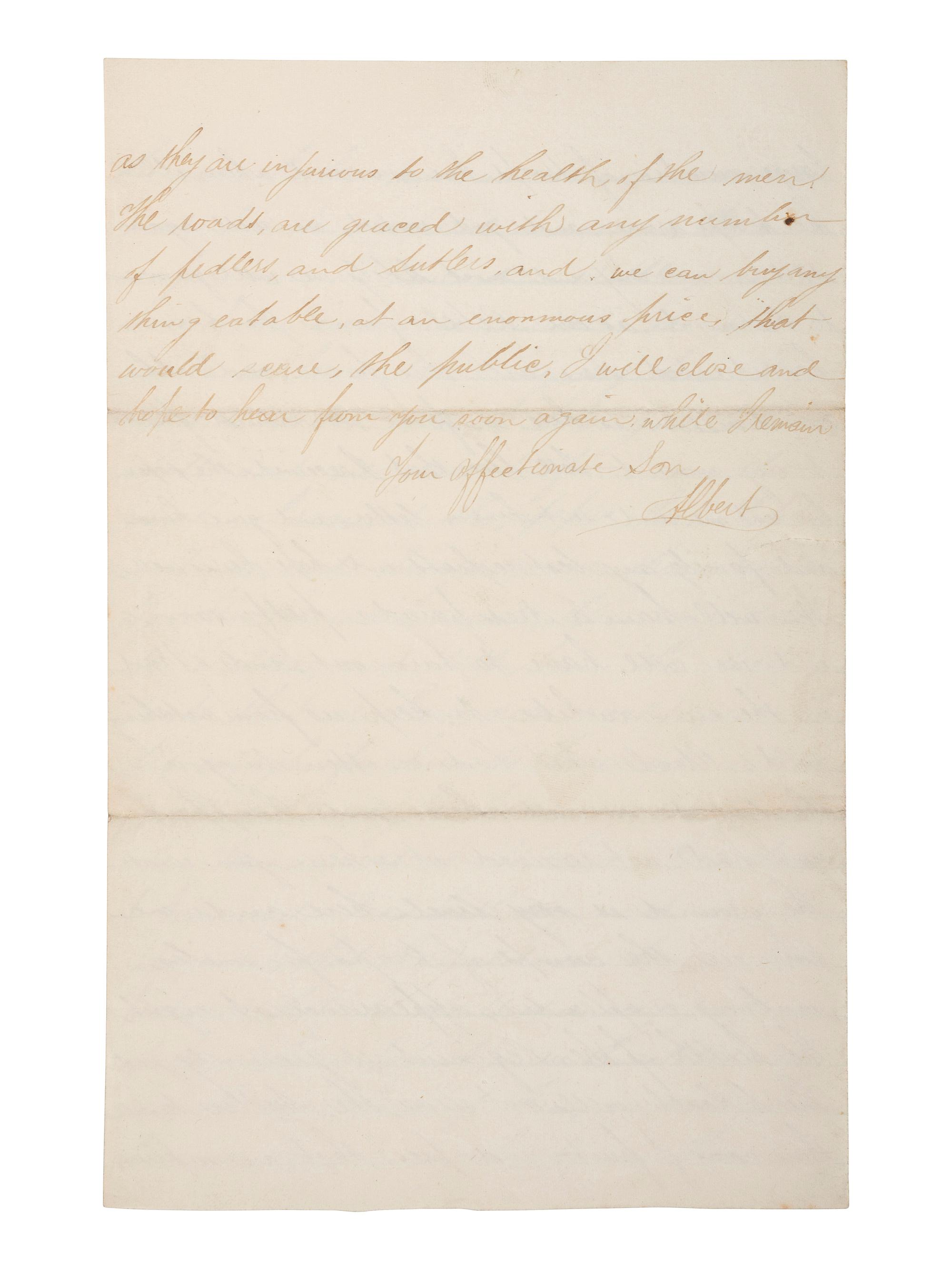 [CIVIL WAR]. Archive related to Albert Campbell Johnston and Nathaniel Dillhorn, 90th Pennsylvania Volunteers, incl. letter detailing the Battle of Cedar Mountain.