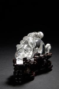 A Rock Crystal 'Lion' Carving