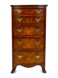 A Georgian Style Bow Front Diminutive Chest