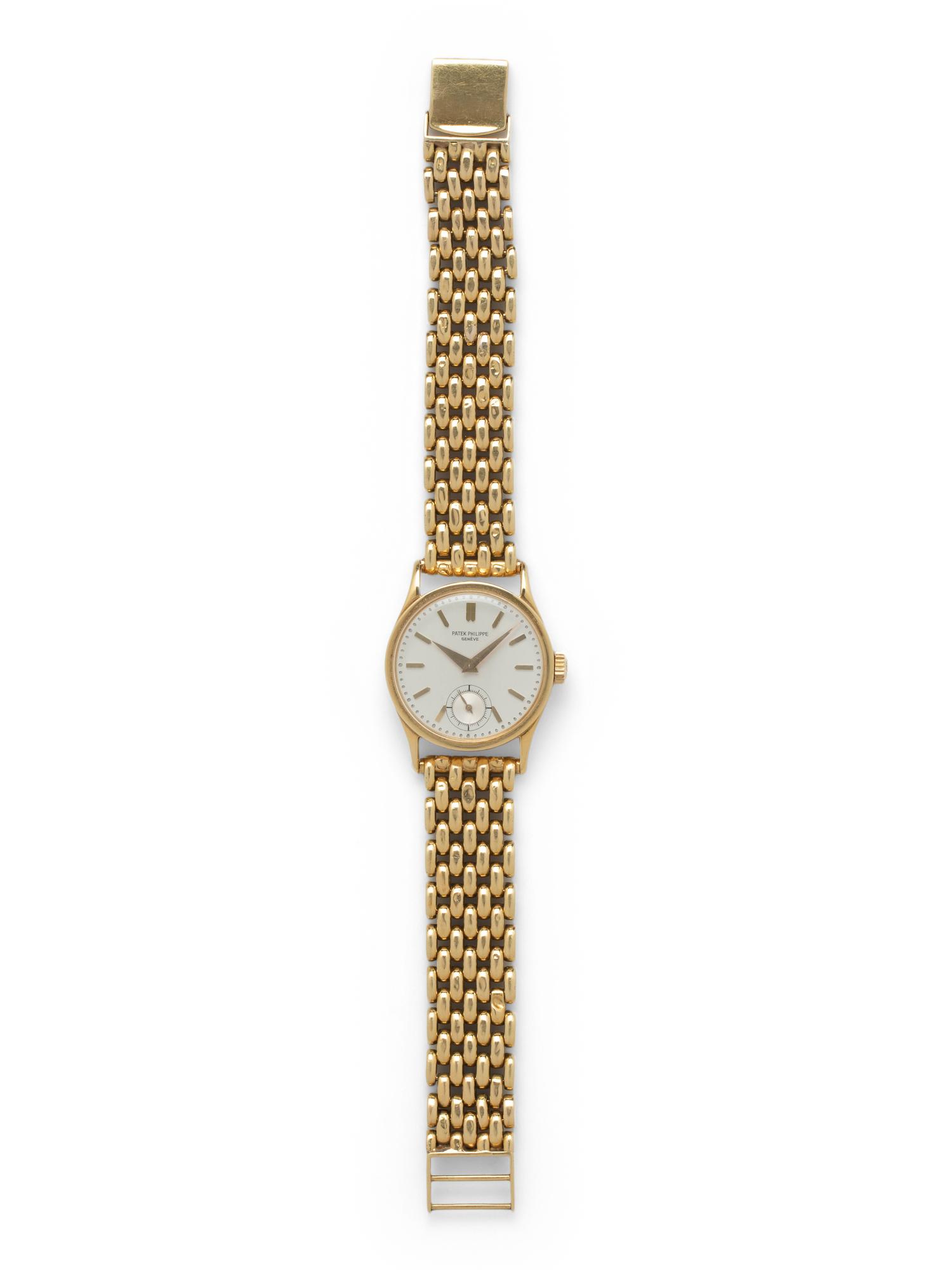 A WELL PRESERVED PATEK PHILIPPE, REF. 96 18K YELLOW GOLD 'CALATRAVA' WRISTWATCH, CIRCA 1945