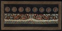 A Chinese Embroidered 'Dragon' Silk Panel, 19th Century 清晚期 團龍紋綉片