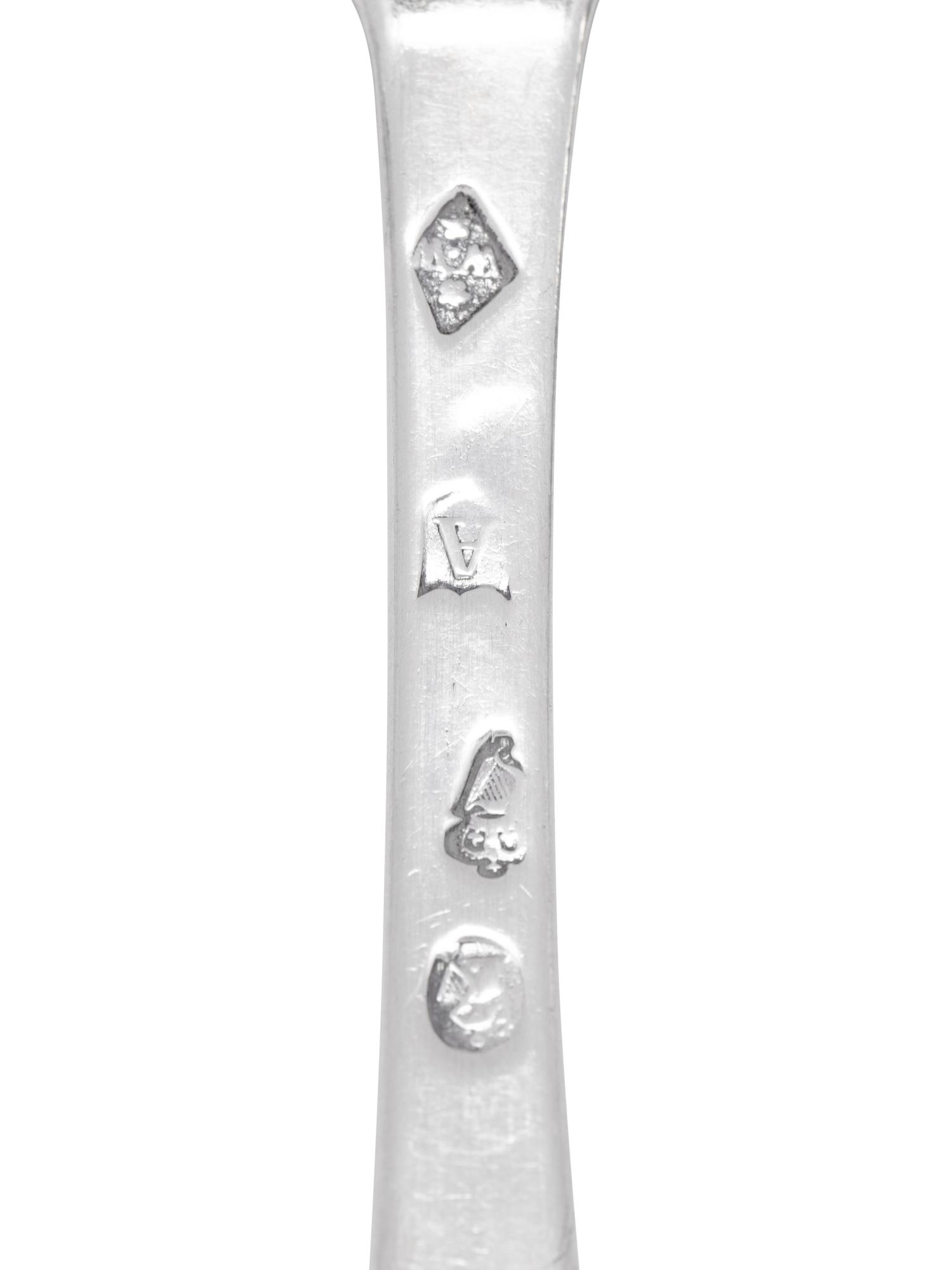 Five Irish Silver Soup Spoons