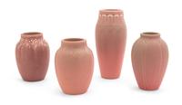 Four Rookwood Production Pottery Vases Height of tallest 7 inches. — 1919, 1925 AND TWO 1927