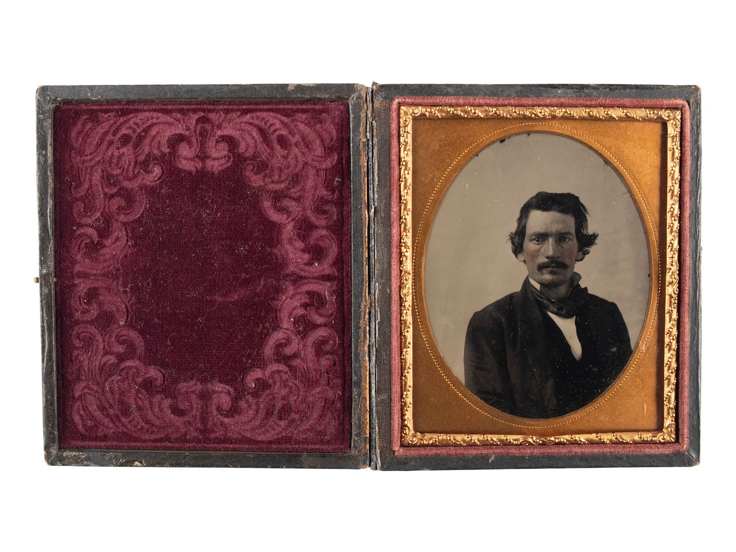 [WESTERN AMERICANA]. A group of 2 sixth plate ambrotypes of possible Texan/Mexican subjects.