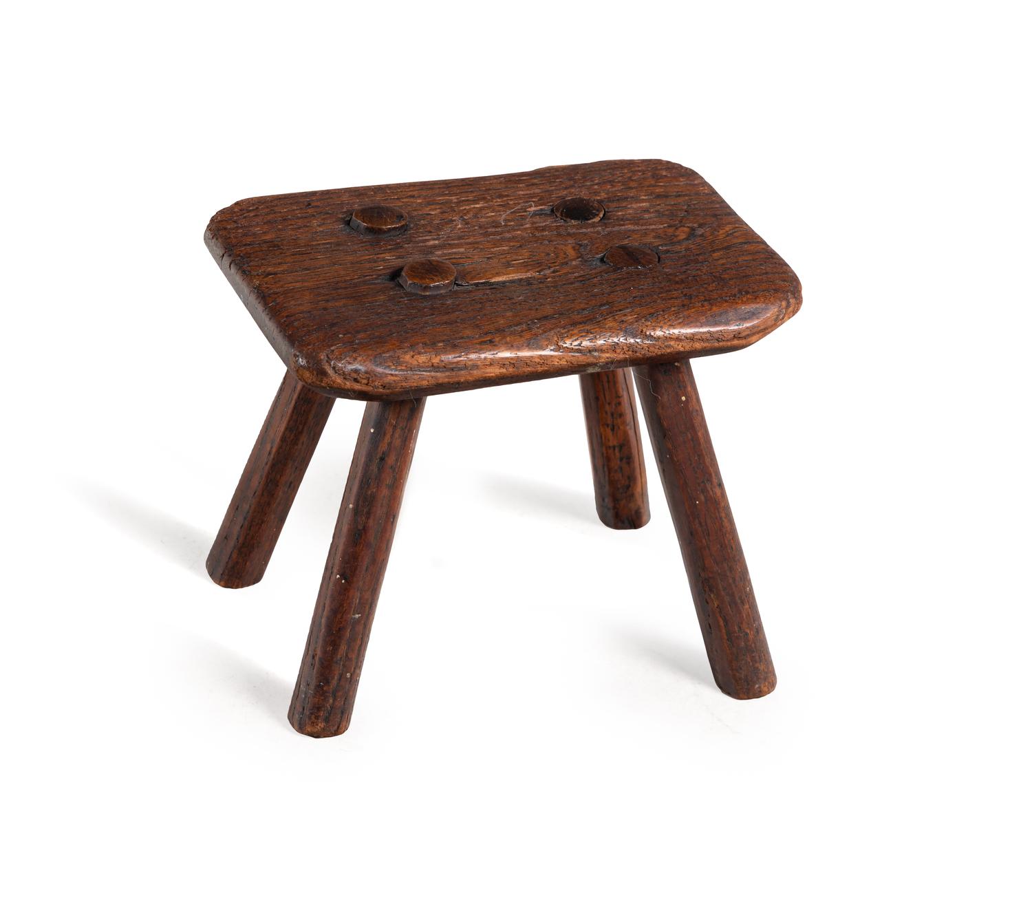 A Near Pair of French Oak Child's Church Chairs