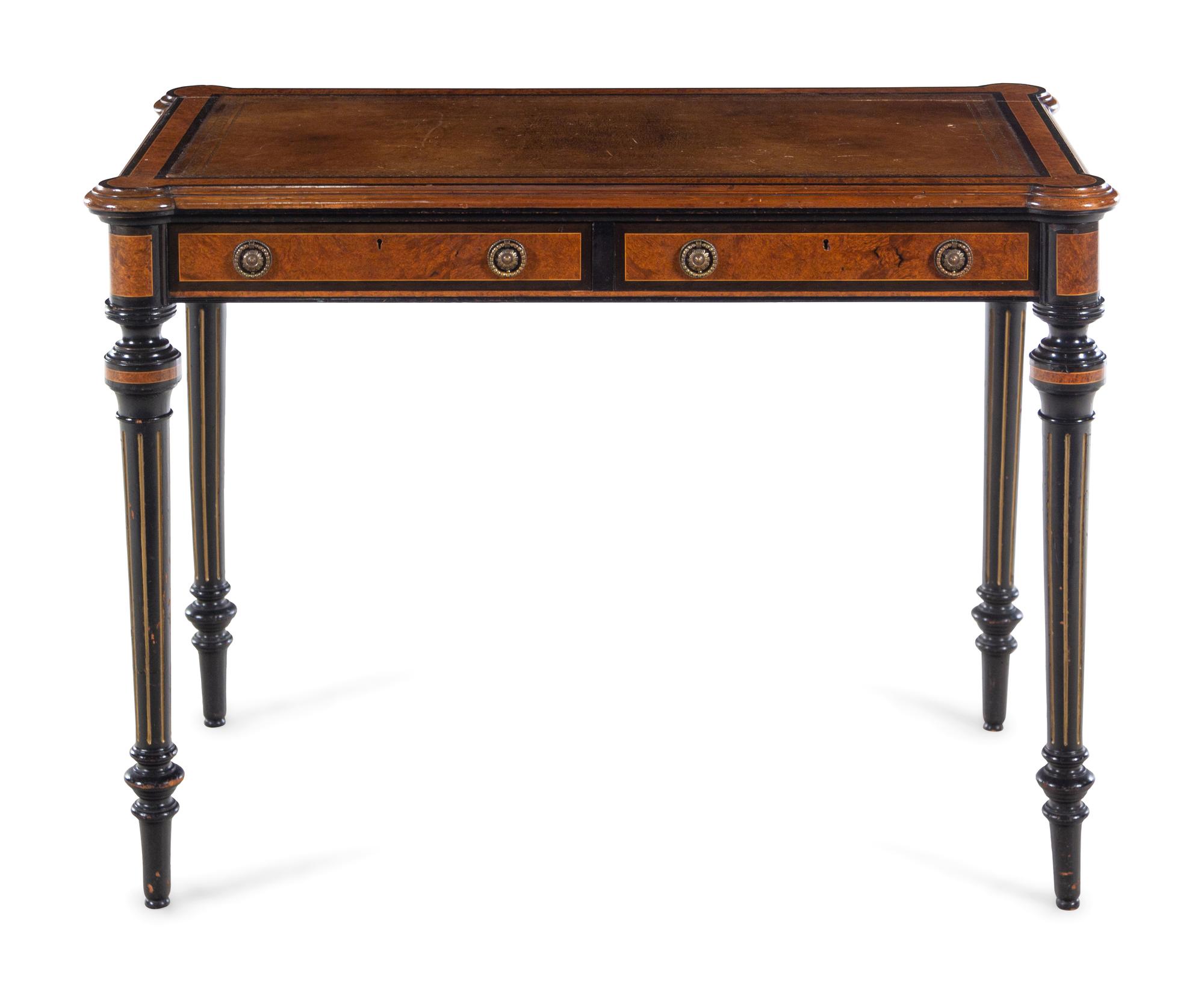 A Napoleon III Parcel Ebonized Escritoire