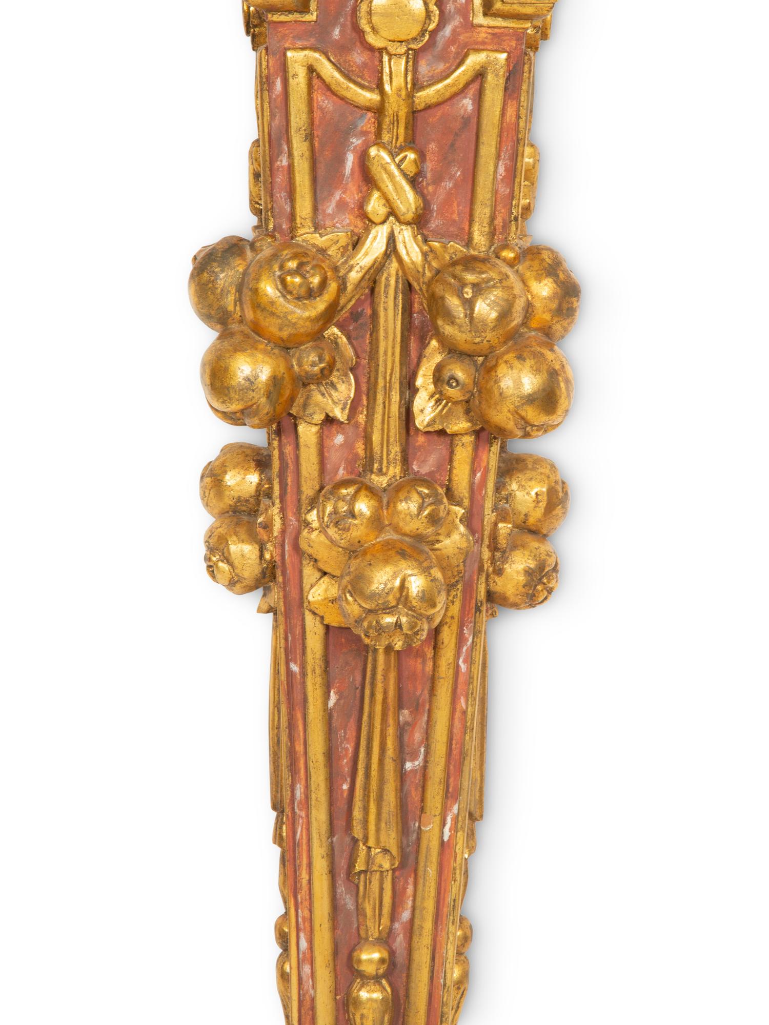 A Pair of Italian Giltwood Wall-Mounted Torchères
