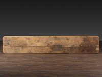 A Country Red Painted Scrubbed Single-Plank Top Pine Harvest Table