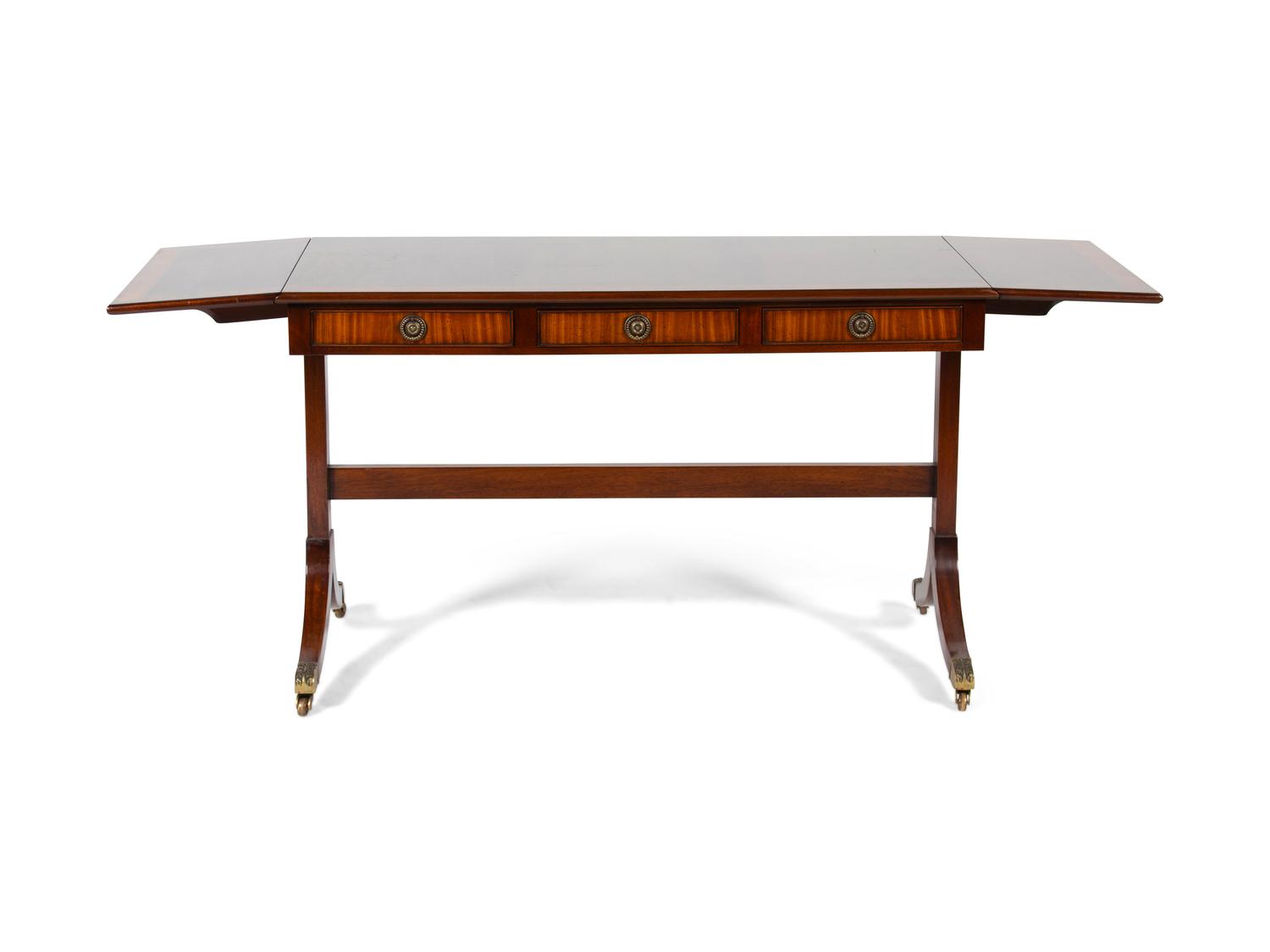 A Regency Style Inlaid Mahogany Sofa Table
