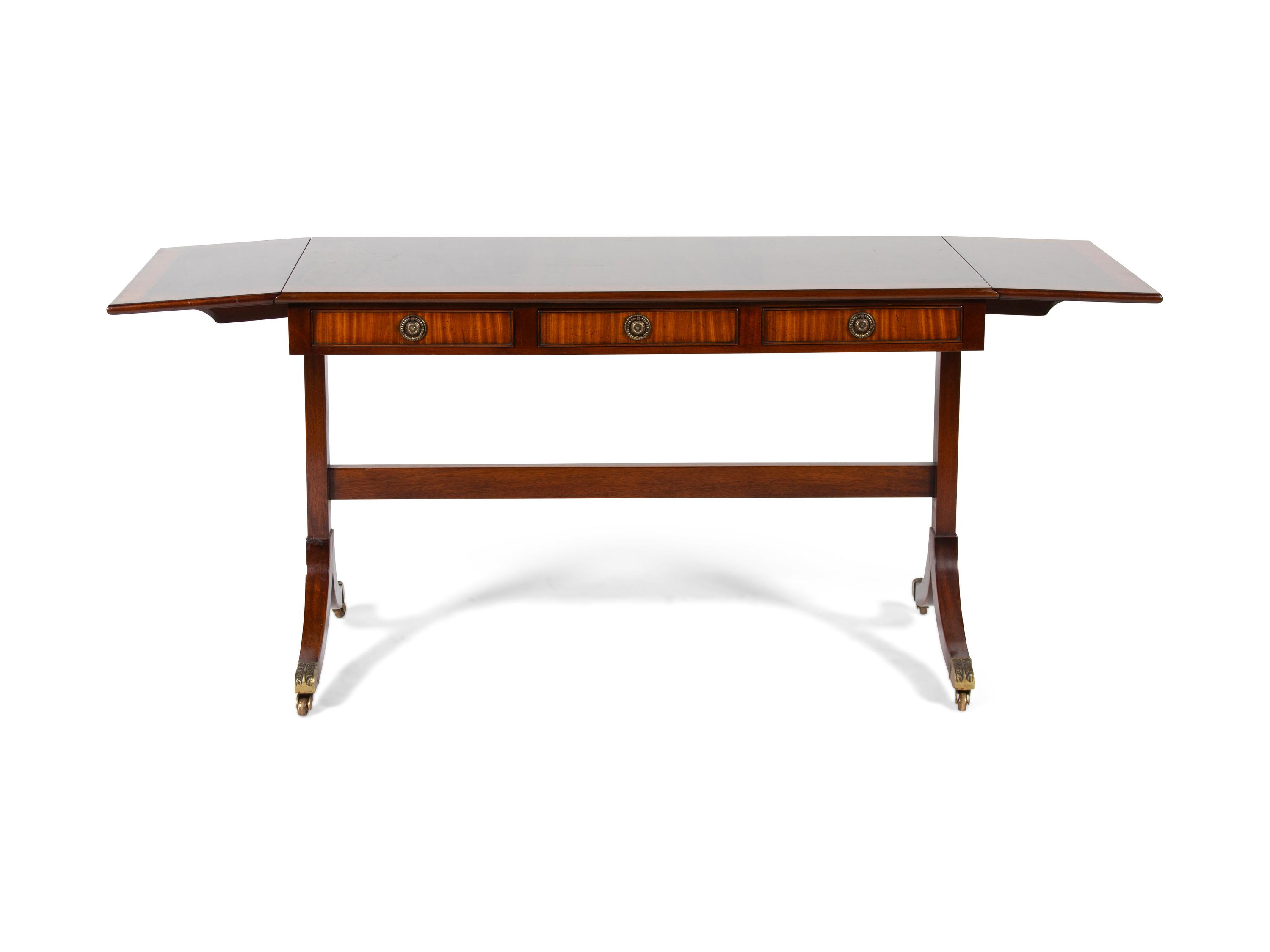 A Regency Style Inlaid Mahogany Sofa Table
