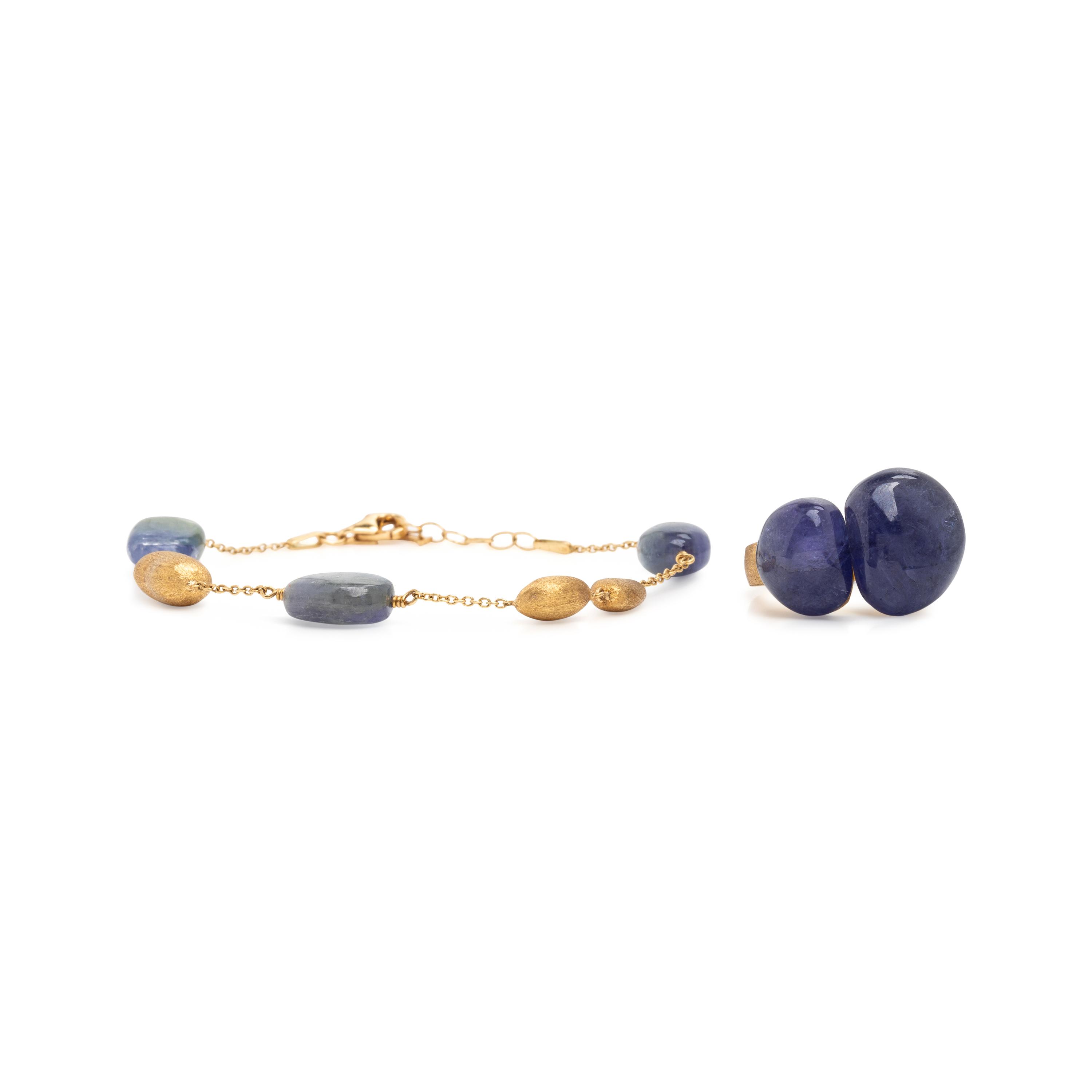 Yvel, Yellow Gold and Sapphire Ring and Bracelet