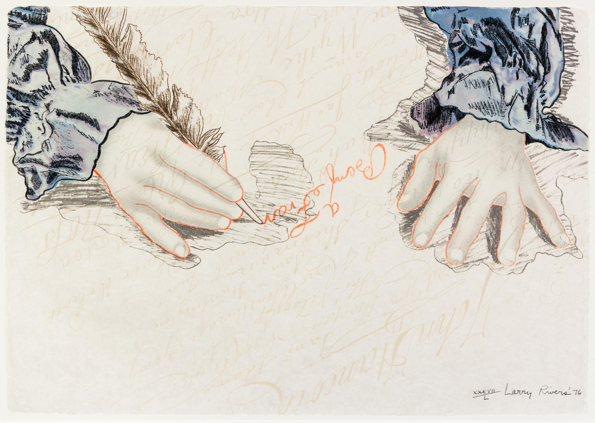 Larry Rivers, (American, 1923-2002), Big B Signs Up, 1972