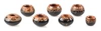 Seven Santa Clara Blackware Pottery Jars Height of tallest 3/4 inch. — Monica Naranjo Romero (b. 1975)
