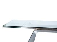 A Contemporary Steel, Wood Veneer and Glass Top Table — 21ST CENTURY