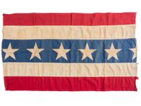 [TEXTILES - FOOTBALL] Patriotic bunting from NFL Championship bet. NY Giants and Balt. Colts, 1958.