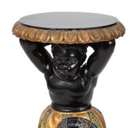 An Italian Polychrome and Gilt Figural Taboret