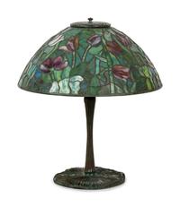 An American Leaded Glass Tulip Lamp
