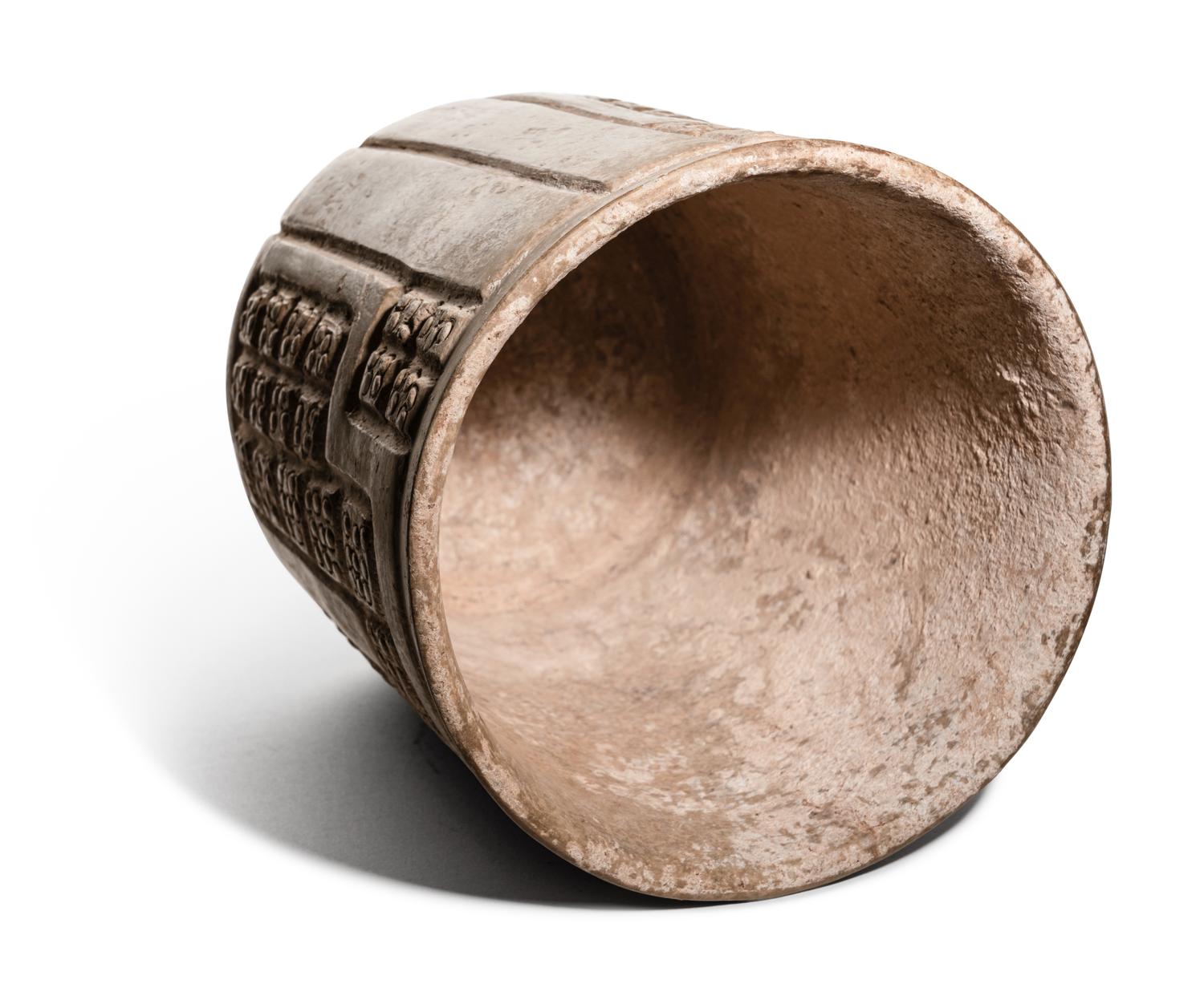 A Maya Creamware Incised Vase
