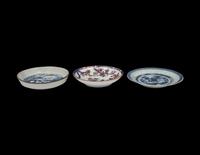 Two Chinese Export Blue and White Porcelain Plates