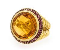 An 18 Karat Yellow Gold, Citrine and Ruby Ring, David Yurman, 15.30 dwts.