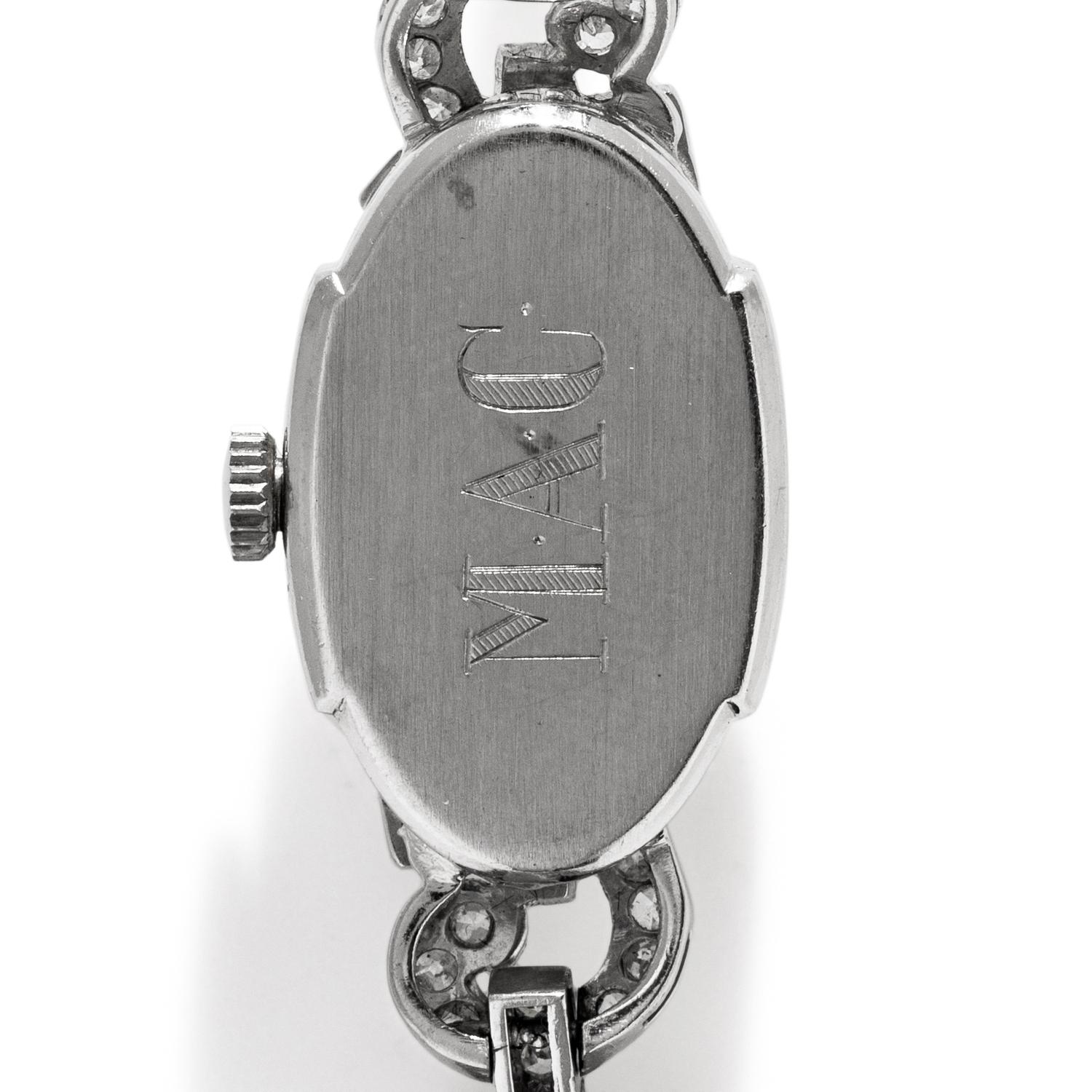 HAMILTON, WHITE GOLD AND DIAMOND WATCH