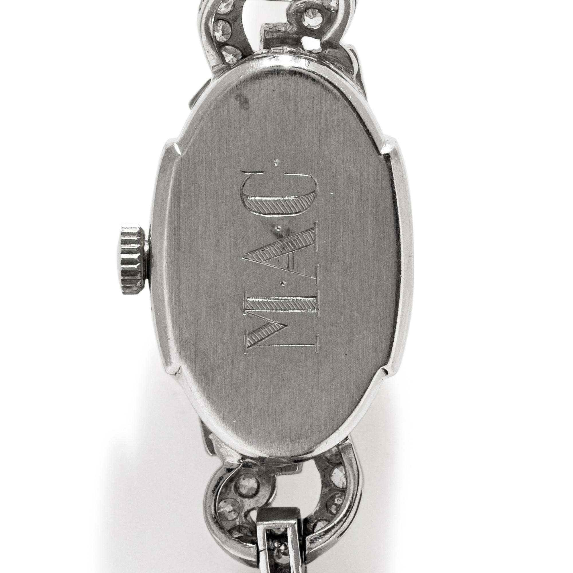 HAMILTON, WHITE GOLD AND DIAMOND WATCH