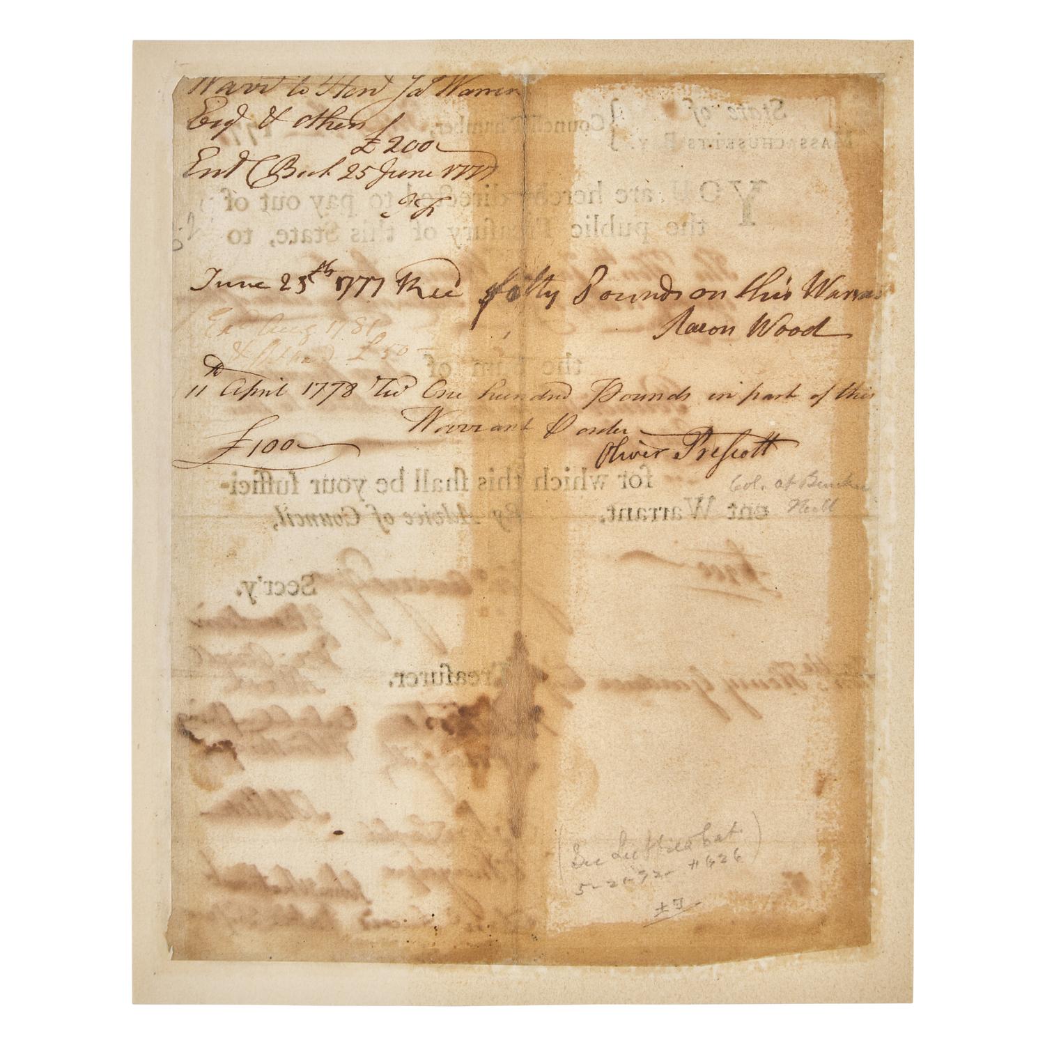 [American Revolution] Partially-Printed Document