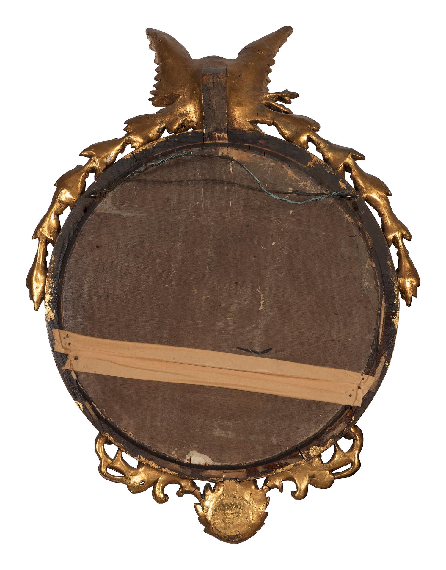 A Federal Style Giltwood Convex Mirror