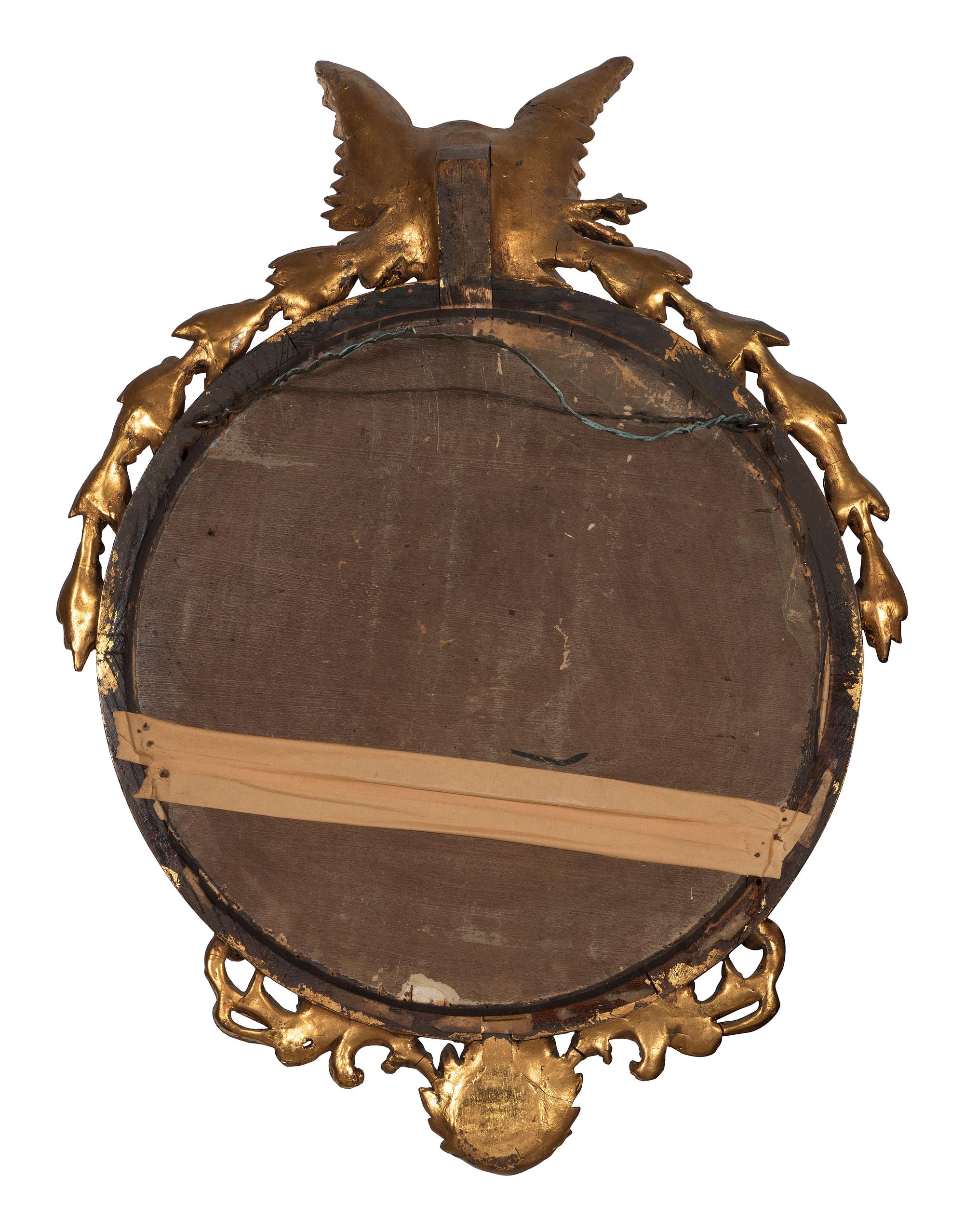 A Federal Style Giltwood Convex Mirror