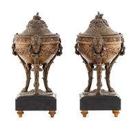 A Pair of French Cast Metal Cassolettes