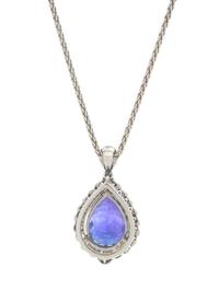 TANZANITE AND DIAMOND PENDANT/NECKLACE