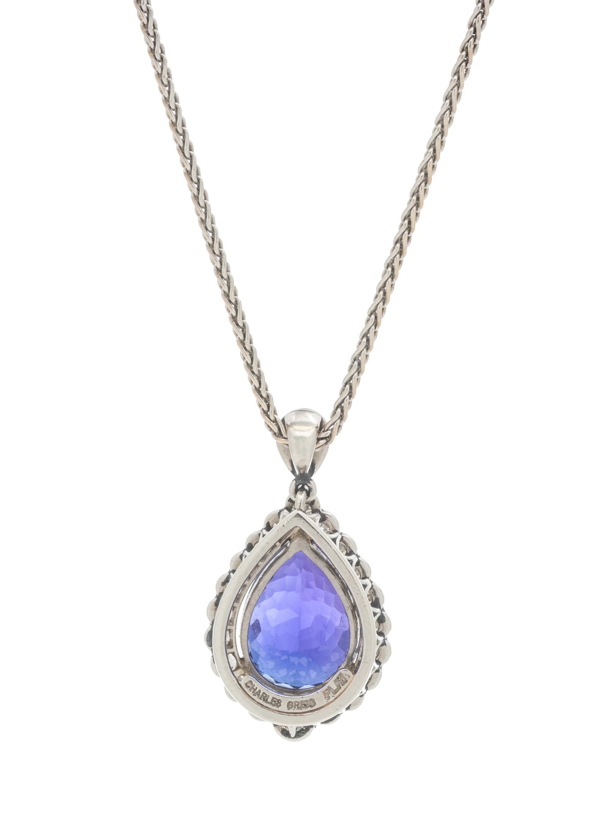 TANZANITE AND DIAMOND PENDANT/NECKLACE