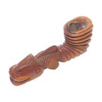 Western Great Lakes Catlinite Bowl, Metamorphosing Fish