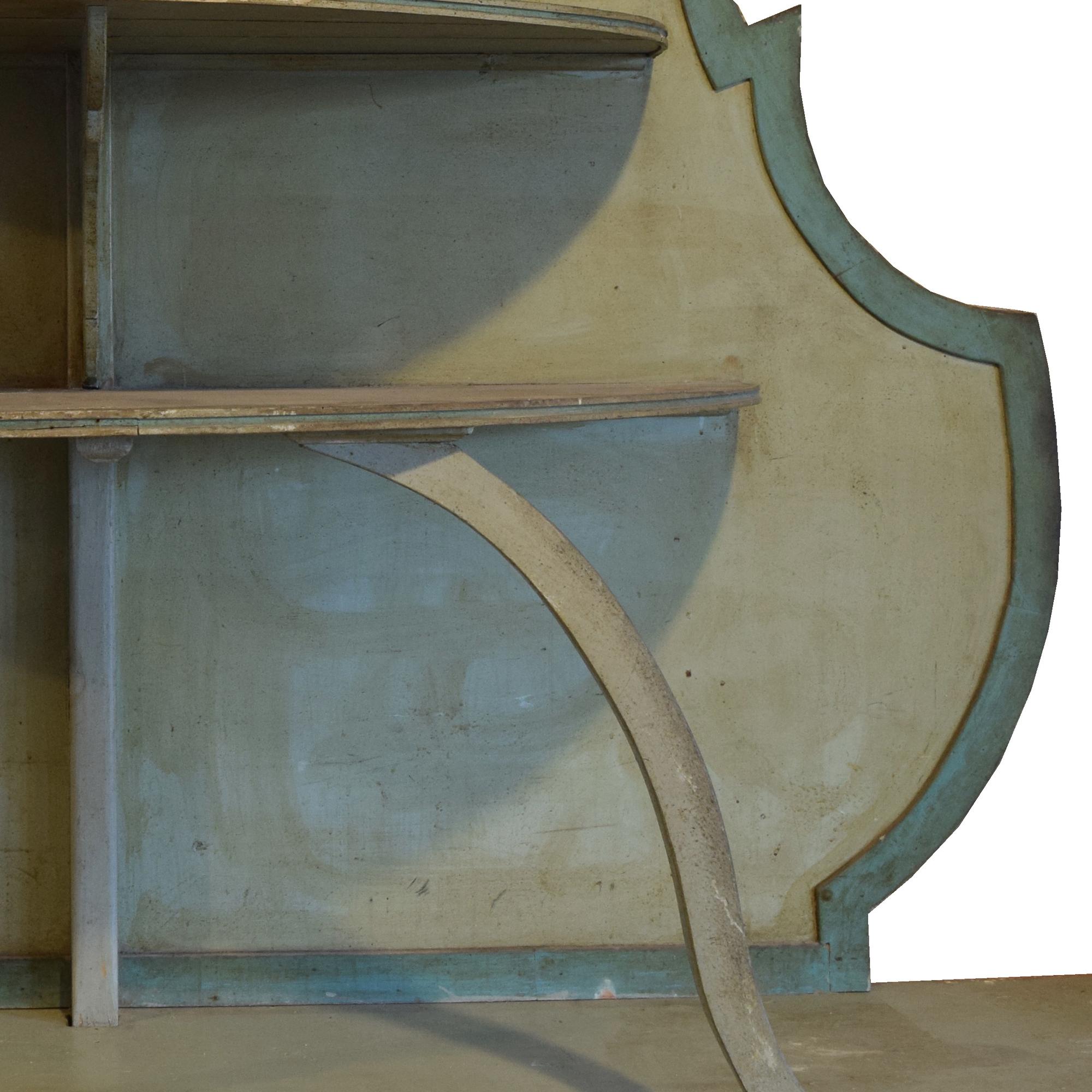 A Painted Six Tier Display Shelf for Lisotti Distilling 115" W x 36" D x 129.5" — Italy, Circa 1920