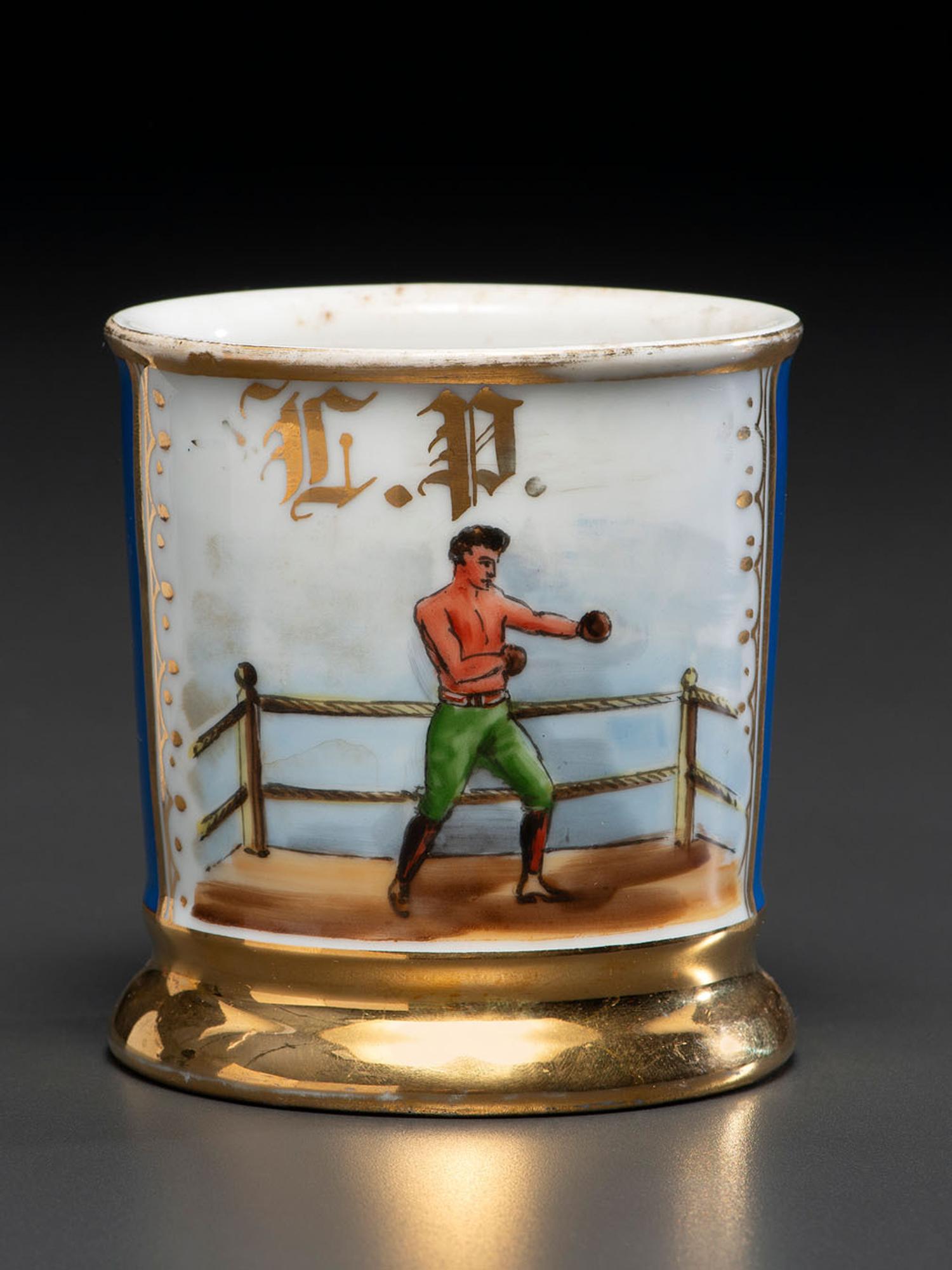 A Boxer's Porcelain Occupational Shaving Mug