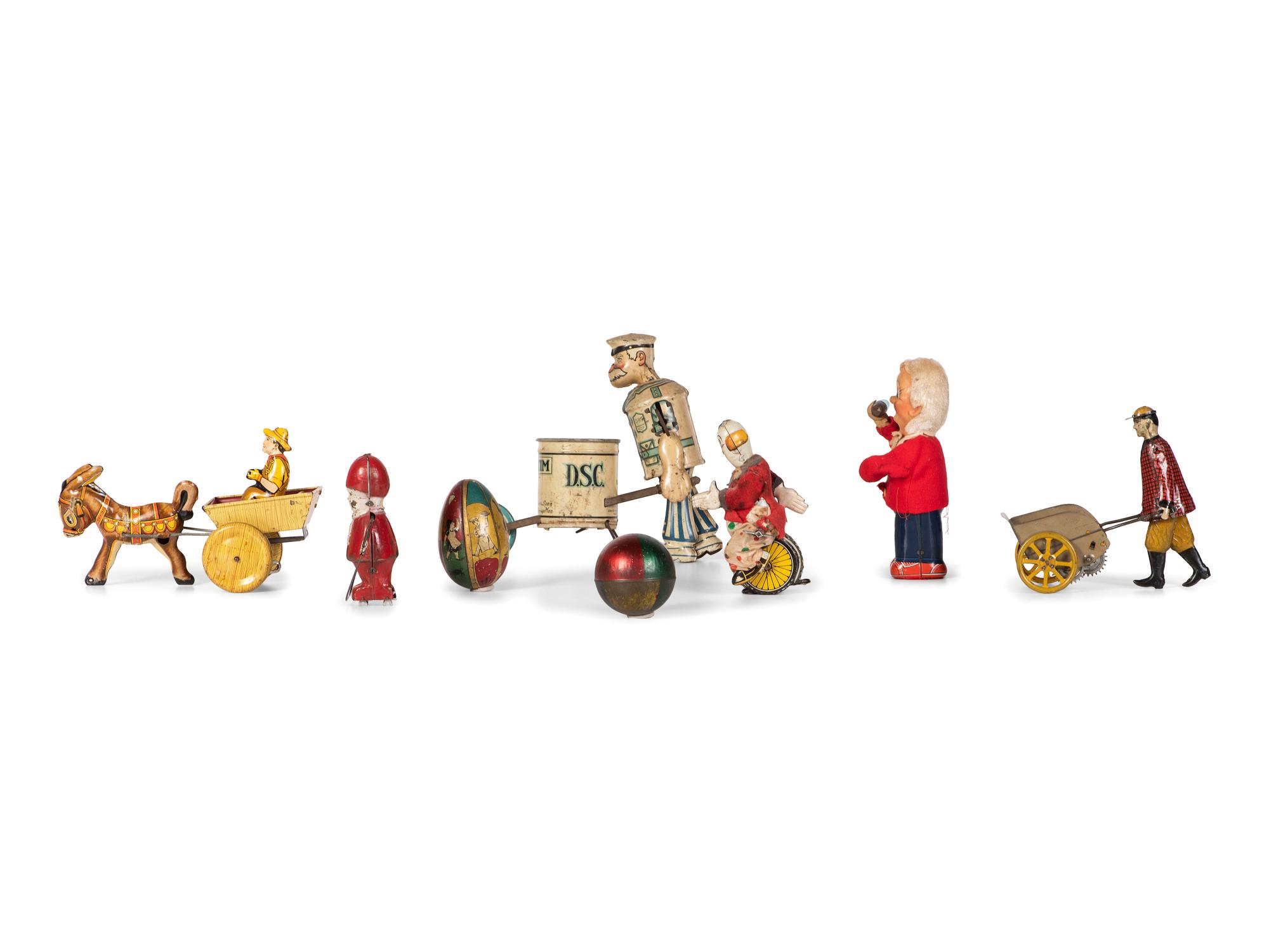 Six Tin Mechanical Figural Toys