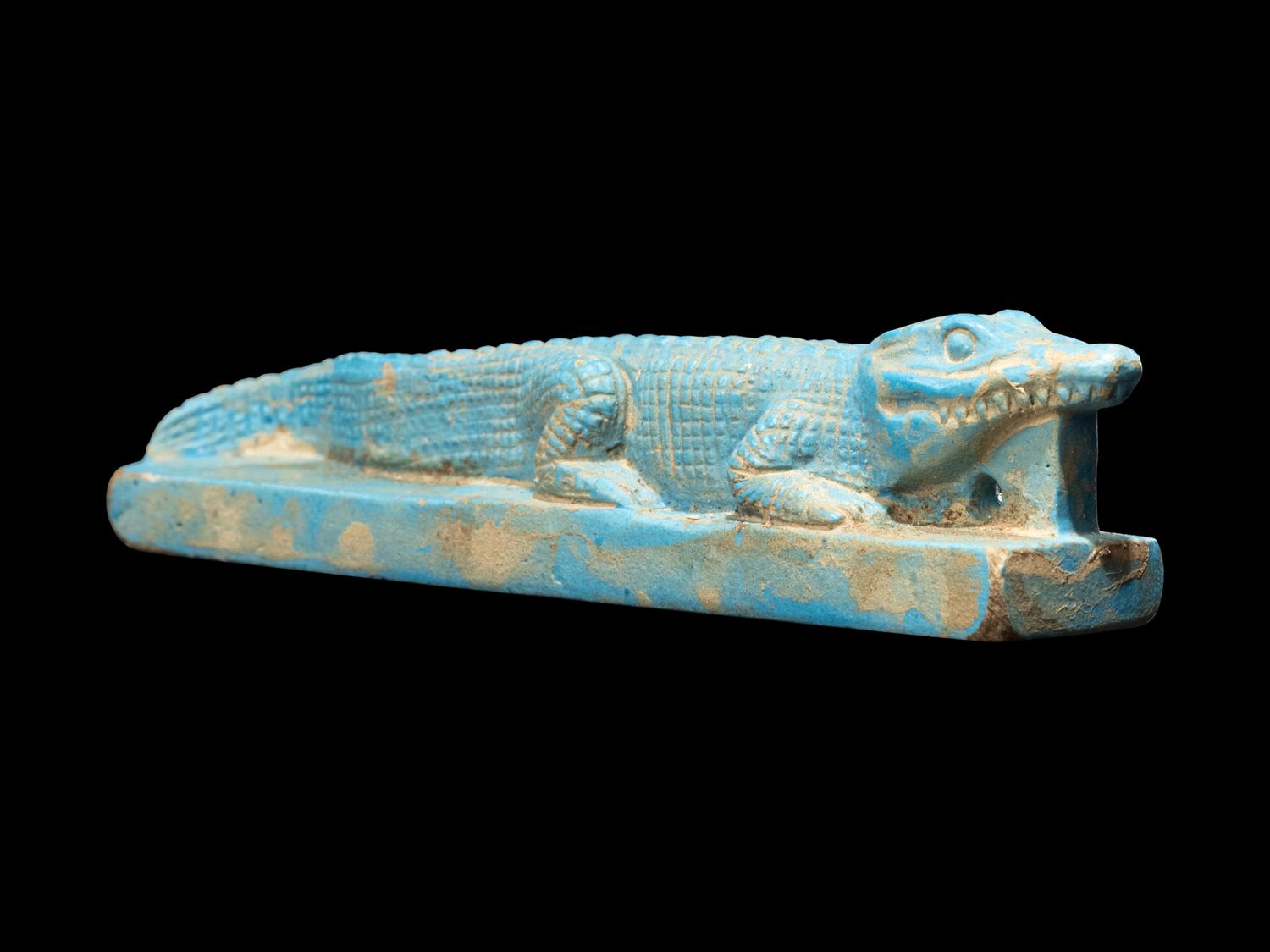 An Egyptian Faience Crocodile