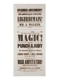 [ADVERTISING]. 4 items, highlighted by Punch & Judy broadsides.