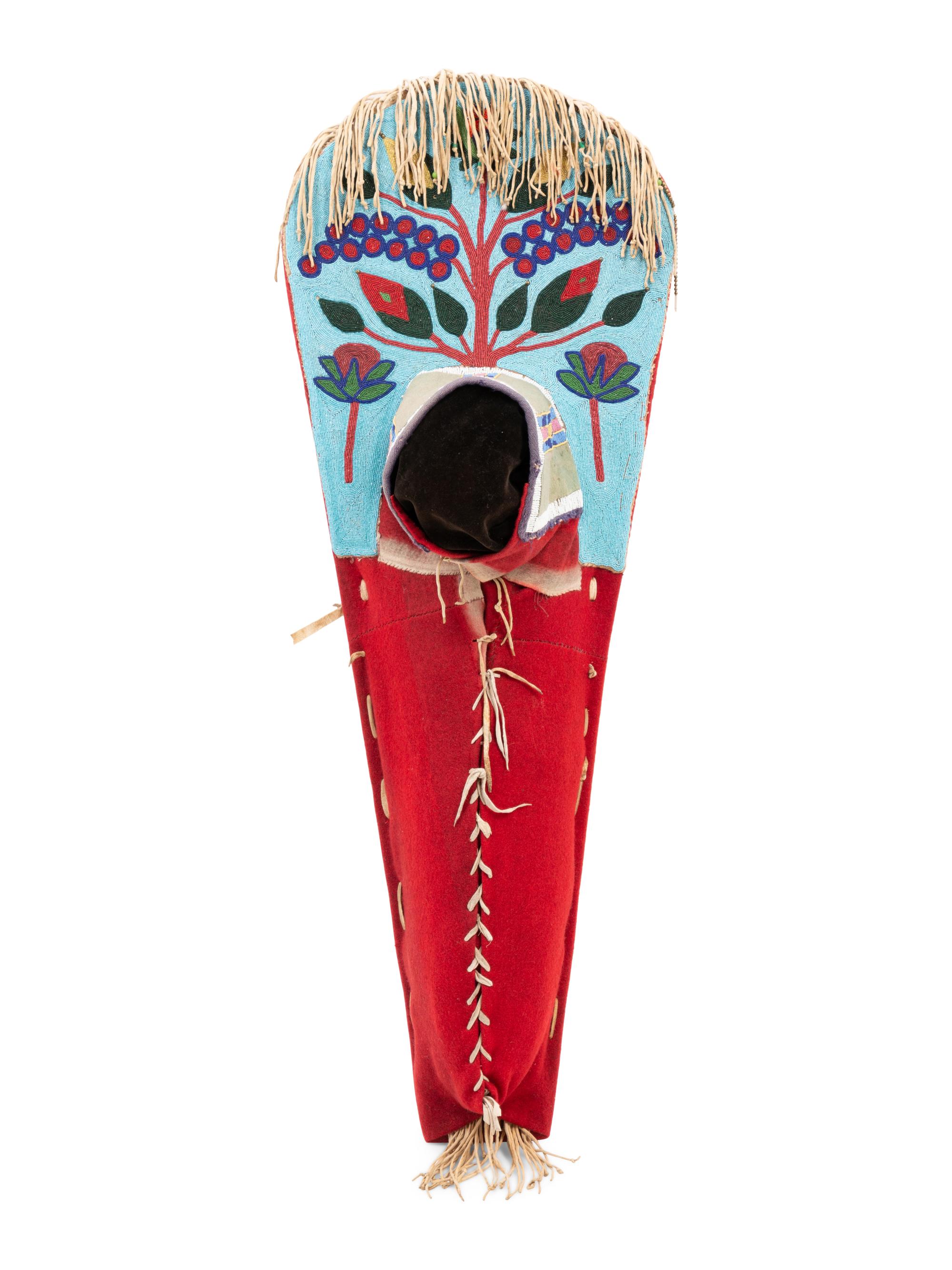 Nez Perce Contour Beaded Hide Cradle