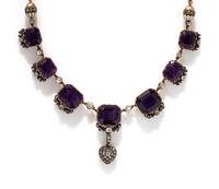 GEORGIAN, YELLOW GOLD, AMETHYST, AND DIAMOND JEWELRY SUITE