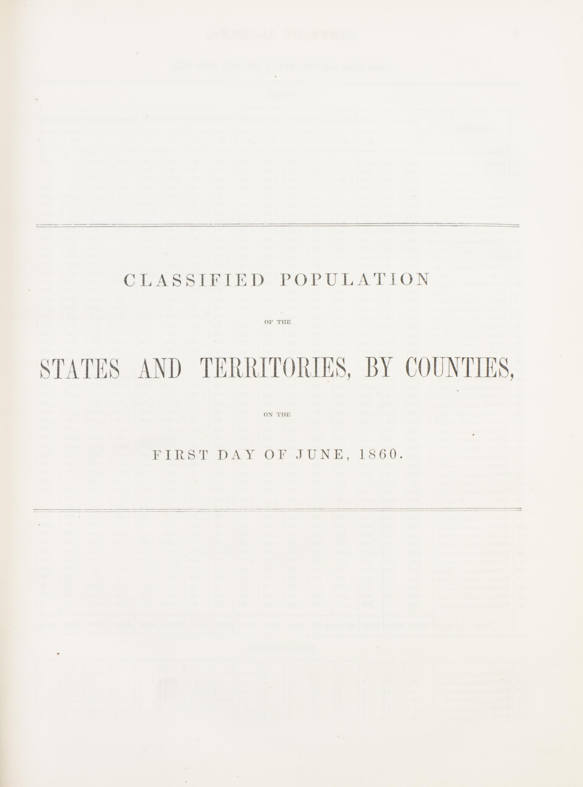 (FILLMORE, MILLARD). 1860 Census. Washington, 1860. Signed by Fillmore.